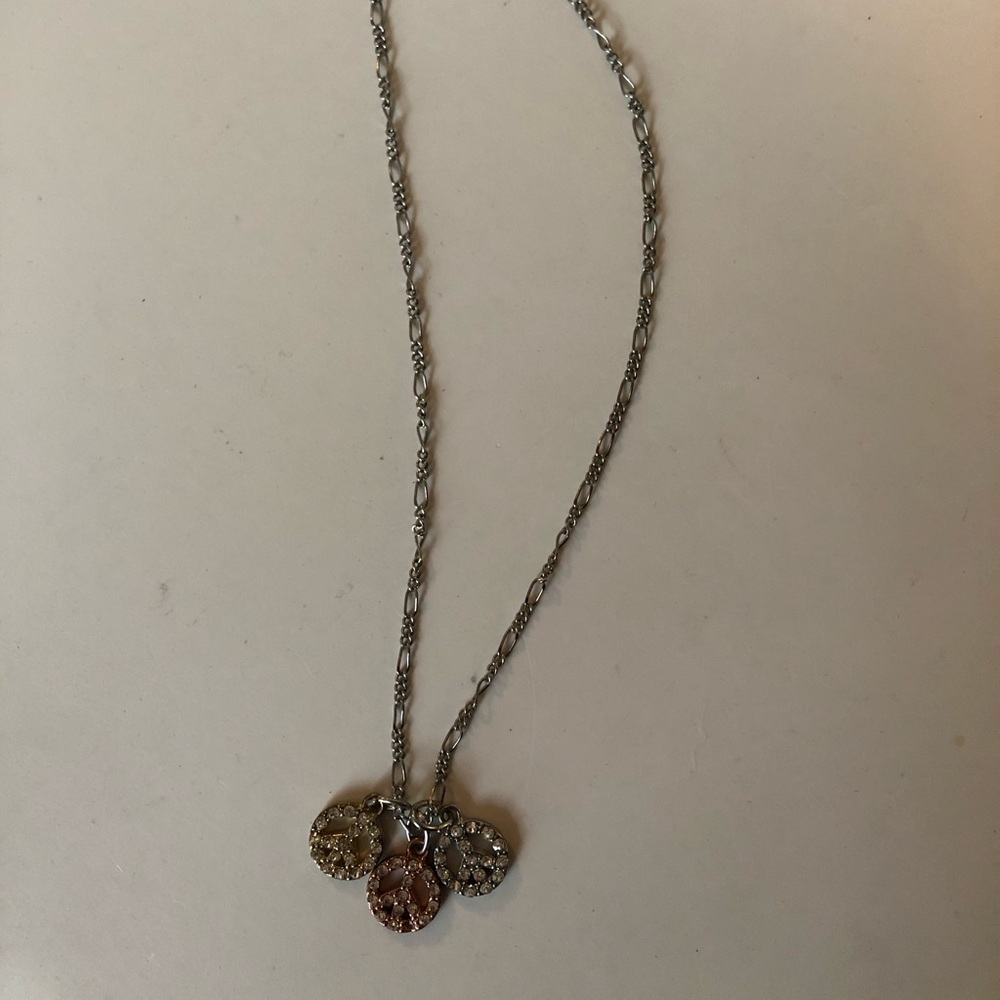 Silver/Gold/Bronze Peace Sign Necklace